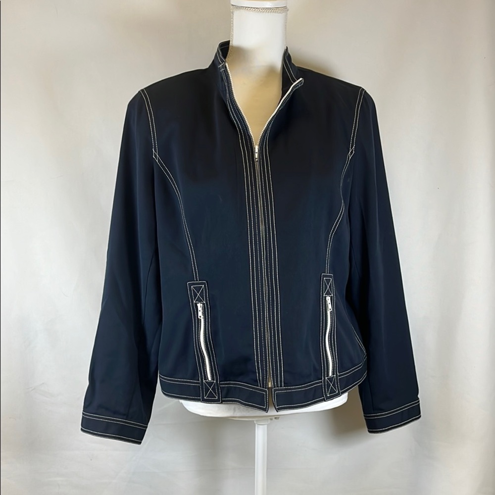 Doncaster Nautical Inspired Jacket Women's Size 14 Cotton Silk Blend Lightweight